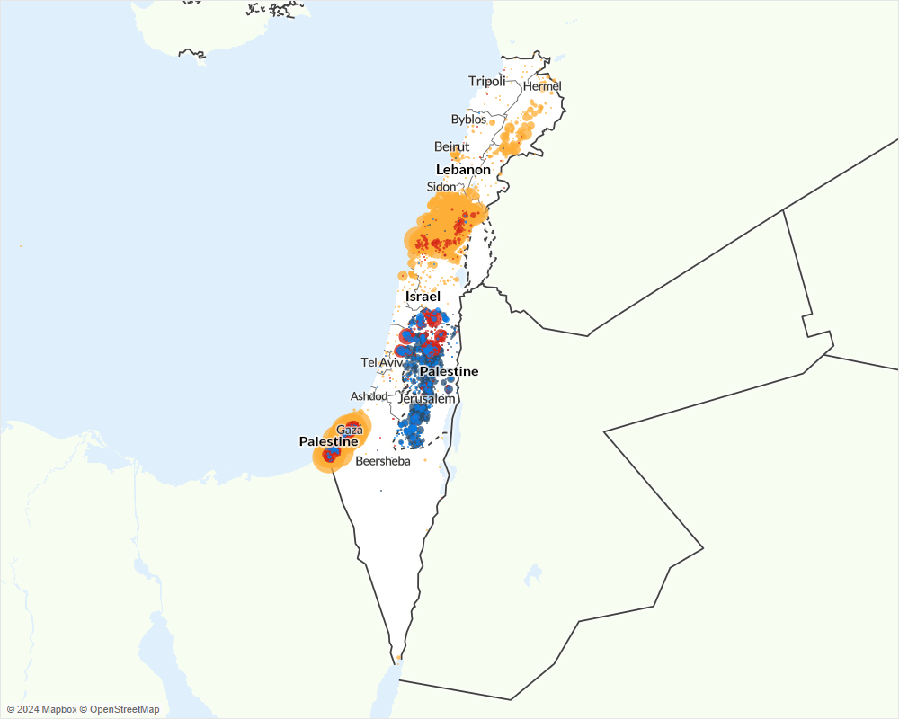 Map - Conflict Watchlist 2025 -Israel-Palestine-Lebanon (simplified) Map - Conflict Watchlist 2025